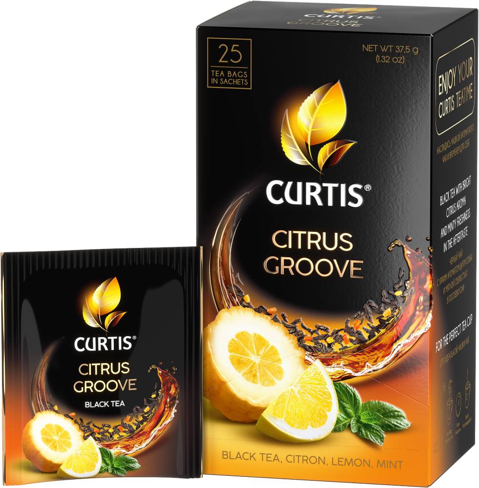 CURTIS Citrus Groove – Crni čaj sa limunom, citronom i nanom, 25x1,5g