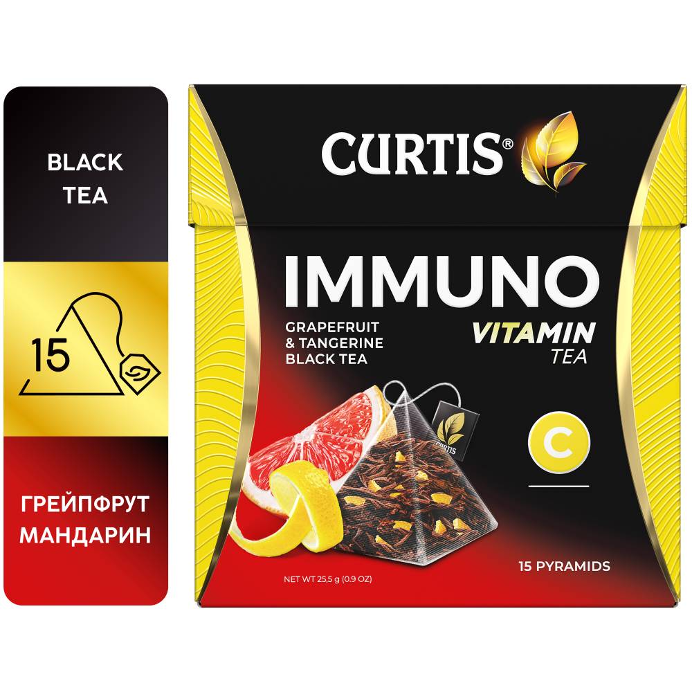 CURTIS Immuno Tea - Crni čaj sa korom citrusa i aromom grejfruta, limete i mandarine, 15 x 1,5g