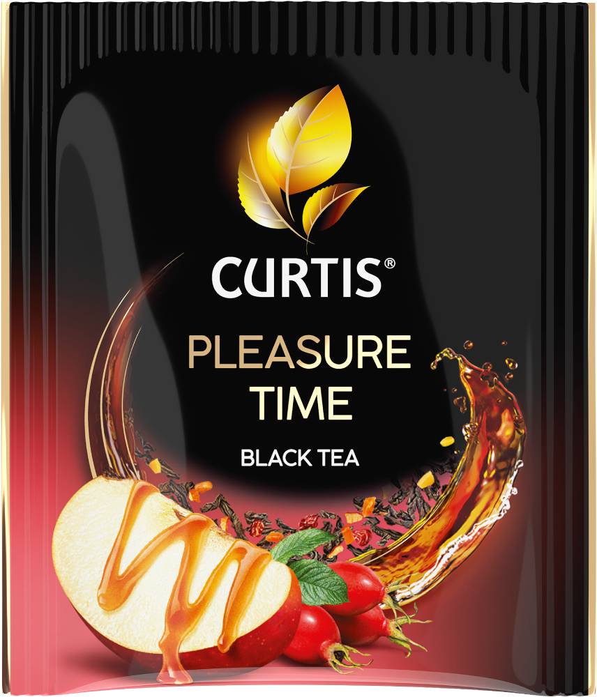 CURTIS Pleasure Time - Crni čaj sa komadićima jabuke, šipura, aromom pitaje i karamele, 25x1,5g