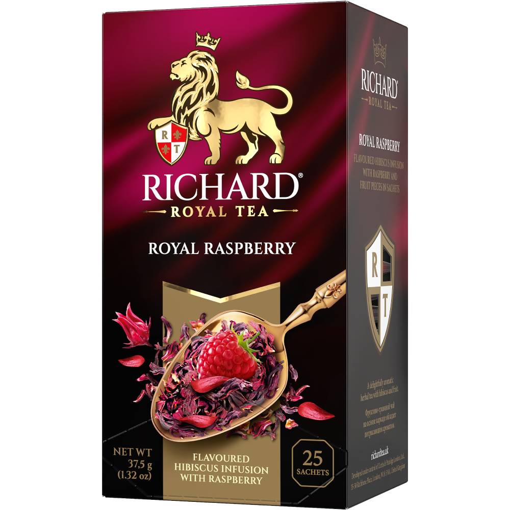 RICHARD Royal Raspberry - Voćno-biljni čaj sa komadićima voća, 25x1,5g