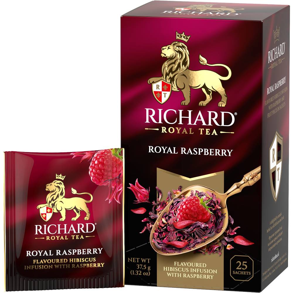 RICHARD Royal Raspberry - Voćno-biljni čaj sa komadićima voća, 25x1,5g